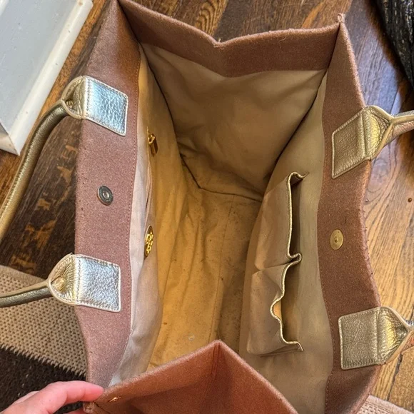 Tory Burch Tan Tote with gold Accents - Picture 2 of 3